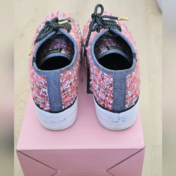 Keds Pink & Black Tweed Sneakers Size: 8 - Picture 6 of 7